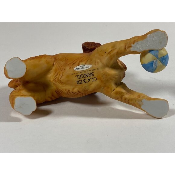 FRANKLIN MINT COCKER SPANIEL Dog Porcelain Sculpture Ball 1987 - Picture 13 of 14